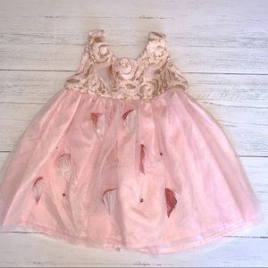 Le Pink Rose Sequin and Tulle Accent Dress Size 18M